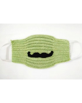 Happy Threads Handmade Crochet Masks with Moustache Motif
